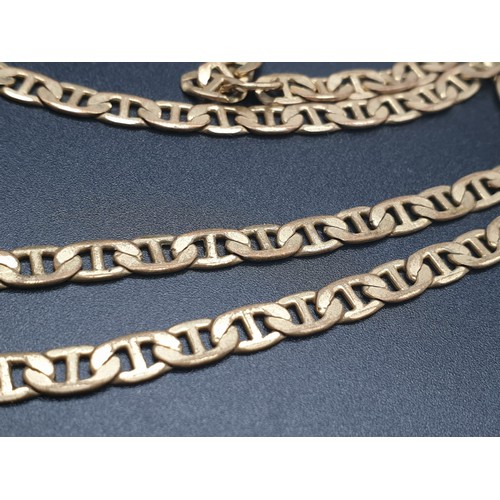 305 - A 9CT GOLD INTERLINK NECK CHAIN 56 CMS IN LENGTH AND WEIGHING 12.3GMS