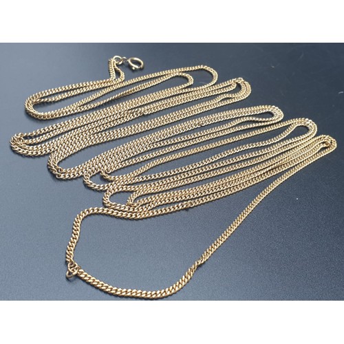 151 - Yellow metal chain 280cms long and 44gms in weight