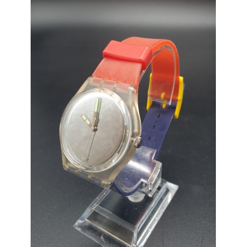 418 - A Pair of 1980s Swatch Watches. Never worn, In Cases ( As Found)