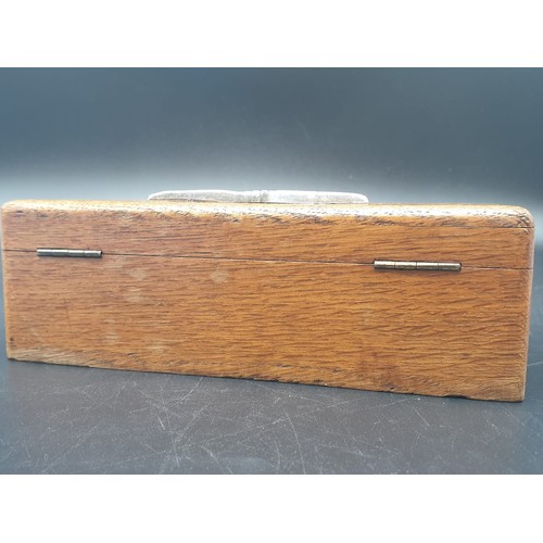 221 - Old Wooden Card-Cigarette Box with a Luftwaffe Eagle adhered to the top.