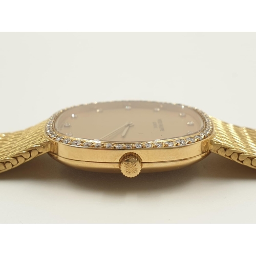 126 - Patek Philippe Automatic  movement WATCH with Diamond Bezel and numerals.  18ct Solid Gold Strap.  3... 