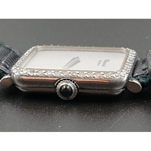 144 - Chopard Ladies WRISTWATCH with Diamond Bezel, manual movement.   Leather Strap.  20mm