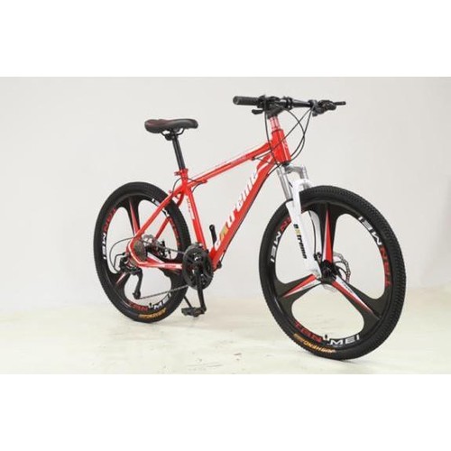 883 - Mountain bike in red and white 27 speed gears with 26