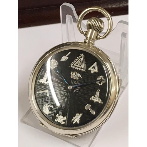 1 - Vintage masonic silver Rolex pocket watch with silver box.  Good condition and good working order, s... 