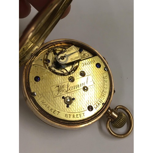 10 - Antique 12ct gold pocket watch stop seconds function , fully working , large 52mm case heavy 96.5g, ... 