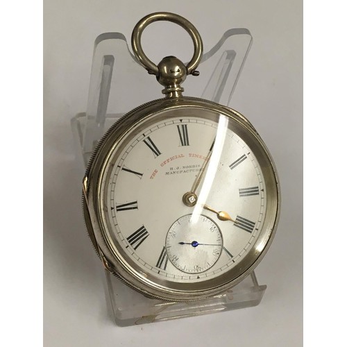 142 - Antique silver lever pocket watch ( Coventry ). Ticks if shaken but no key . Sold with no guarantees