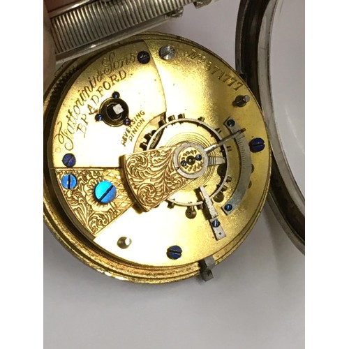 560 - Antique silver pocket watch Fattorini & sons Bradford , no key but ticks when shaken sold with no gu... 