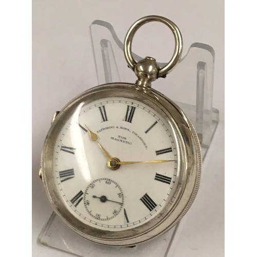 560 - Antique silver pocket watch Fattorini & sons Bradford , no key but ticks when shaken sold with no gu... 