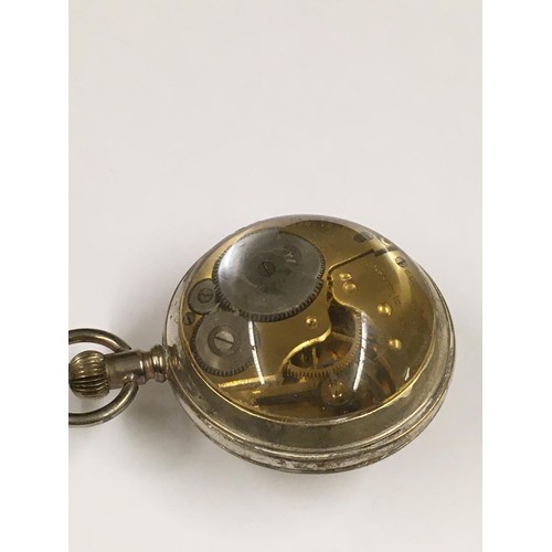 563 - Antique glass ball pocket watch with Turkish ottoman dial , working but sold with no guarantees