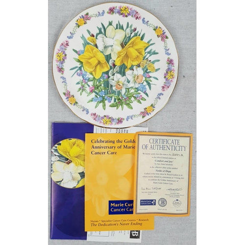 475 - 4 Limited Edition Ceramic Plates. Including, Comfort and Joy, for Marie Curie by Royal Grafton and C... 