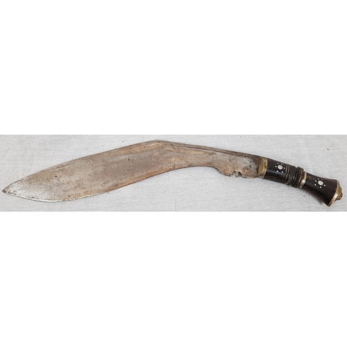 585 - WW2 Ghurka Kukri decorated blade and handle stamped India