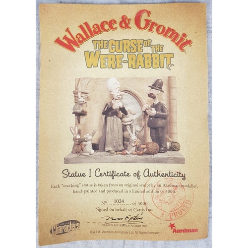 642 - A Rare Vintage Wallace and Gromit Large Statue. The Curse of the Were-Rabbit. Limited Edition, 1024 ... 