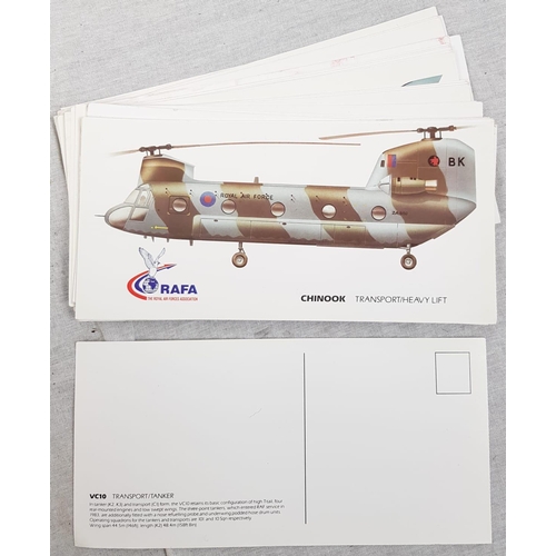 671 - 31x Royal Airforce association postcards all with various RAF aircraft images and specifications