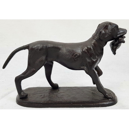 788 - Vintage Spelter model of a retriever with pheasant