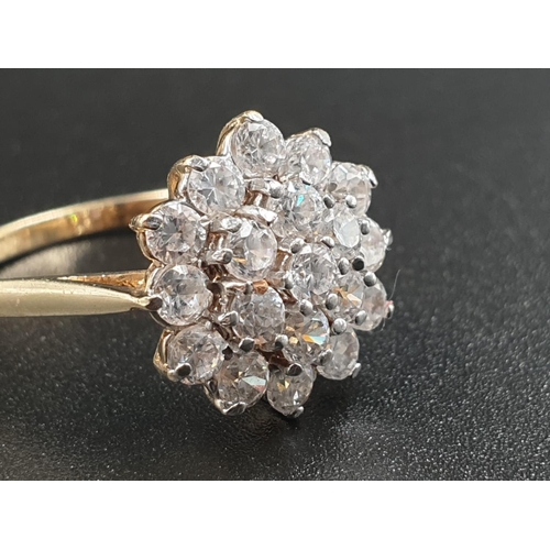 340 - 9ct yellow gold CZ stone ring weight 2.3g and size N