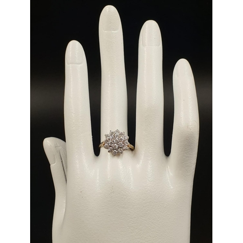 340 - 9ct yellow gold CZ stone ring weight 2.3g and size N