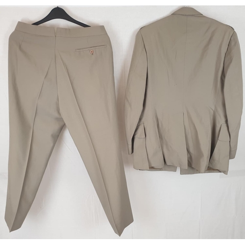 978 - A Ward and Kruger Military Beige Jacket and Trousers. 42inch chest. 36 inch waist.