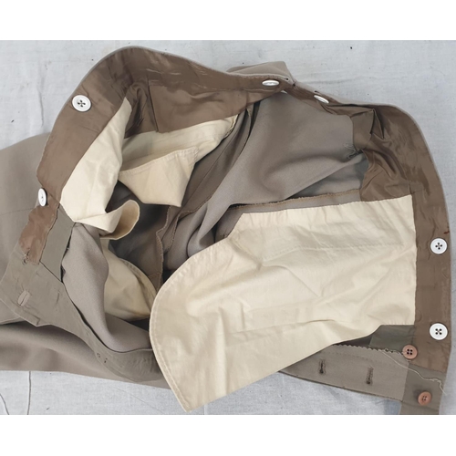 978 - A Ward and Kruger Military Beige Jacket and Trousers. 42inch chest. 36 inch waist.