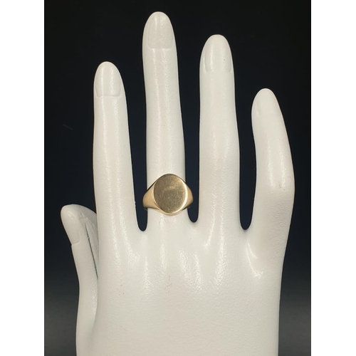 132 - 14CT YELLOW GOLD SIGNET RING, WEIGHT 8.4G SIZE I1/2