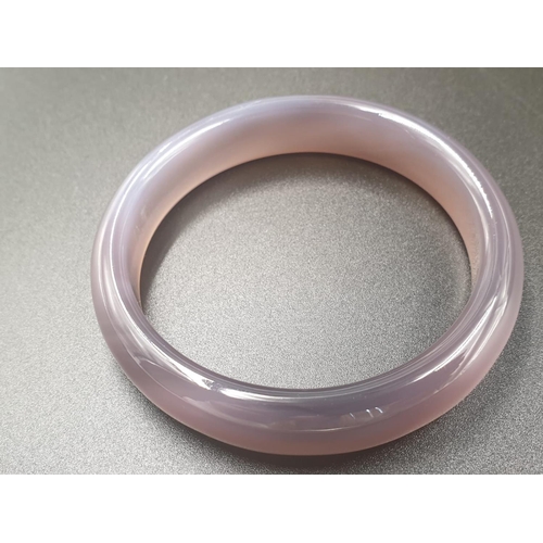 220 - Lavender jade bangle, weight 52g and 7.5cm diameter