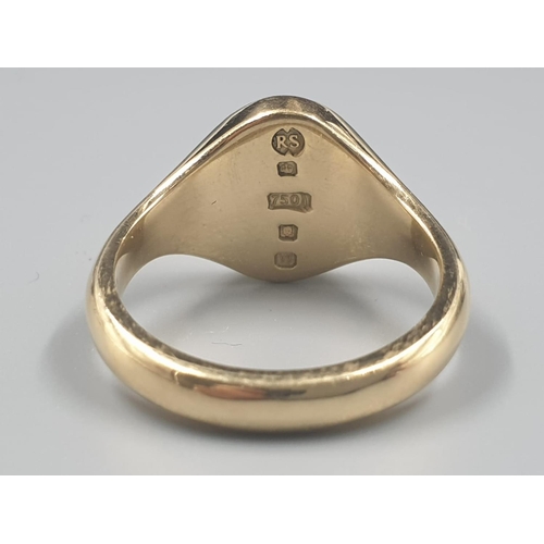 66 - 18CT YELLOW GOLD SIGNET RING 11.3G SIZE R