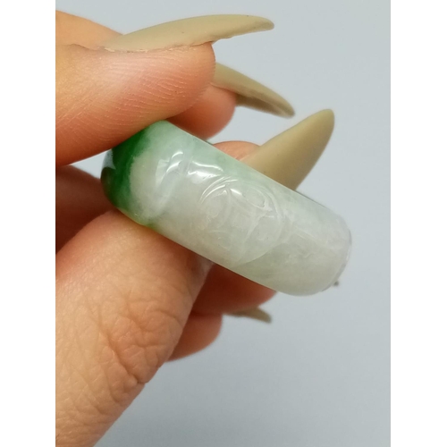 538 - Natural jade ring, weight 10g and size U