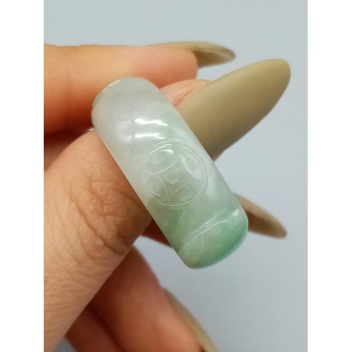 538 - Natural jade ring, weight 10g and size U