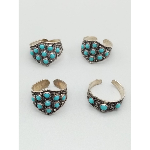 684 - 4x turquoise rings