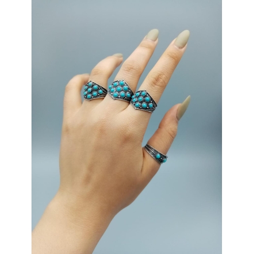 684 - 4x turquoise rings