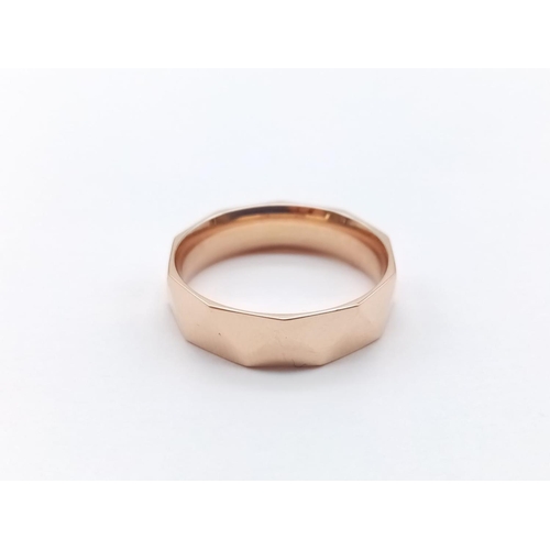 105 - 18CT ROSE GOLD BAND RING DIAMOND, WEIGHT 5G SIZE O
