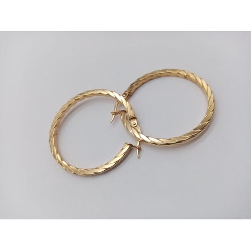 520 - 9CT YELLOW GOLD HOOP EARRINGS 1.9G