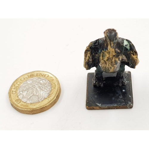 874 - A Vintage Bronze Bier Eagle Figurine from Israel. 4.5cm.