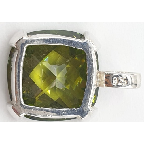 899 - A Stunning set of Moldavite Earrings and Brooch. All silver backed. 8.6g total weight