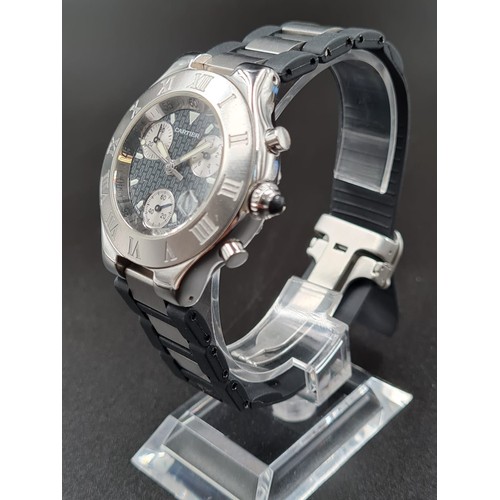 43 - CARTIER DIVERS CHRONOMETER WITH RUBBER STRAP 
40 MM