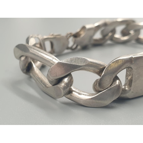 353 - Chunky silver ID bracelet, weight 72.6g