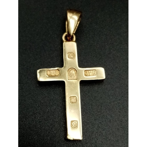 362 - 9CT YELLOW GOLD CROSS, WEIGHT 4.4G