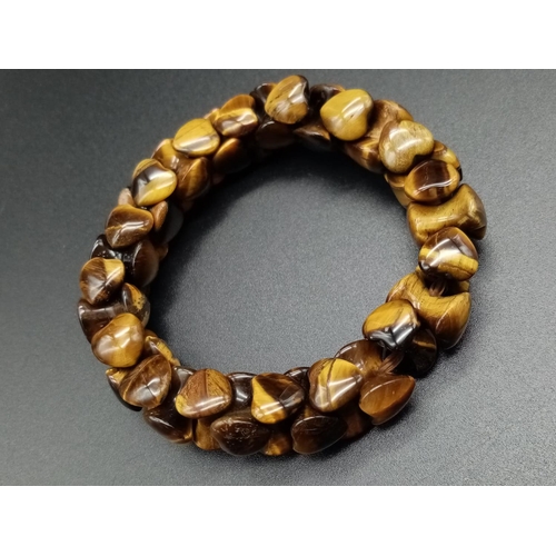 374 - Tiger eye flexible bracelet, weight 25g