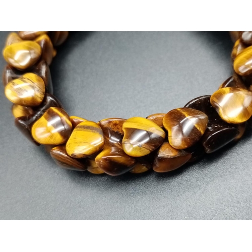 374 - Tiger eye flexible bracelet, weight 25g