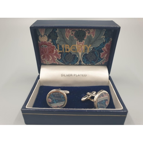 403 - Liberty silver plated cufflink in presentation box