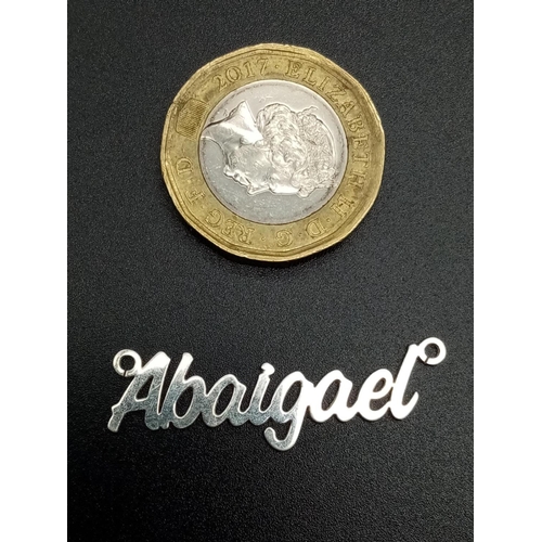 566 - STERLING SILVER ABAIGAEL NAME PENDANT