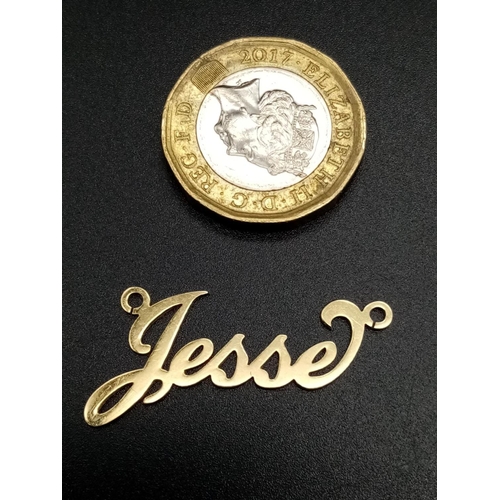 573 - STERLING SILVER GP JESSE NAME PENDANT