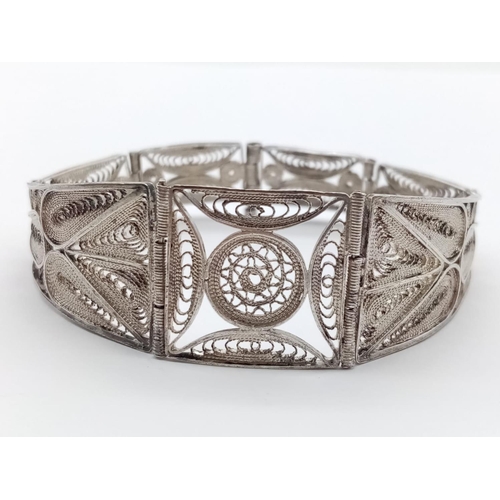 626 - Antique silver filigree bracelet