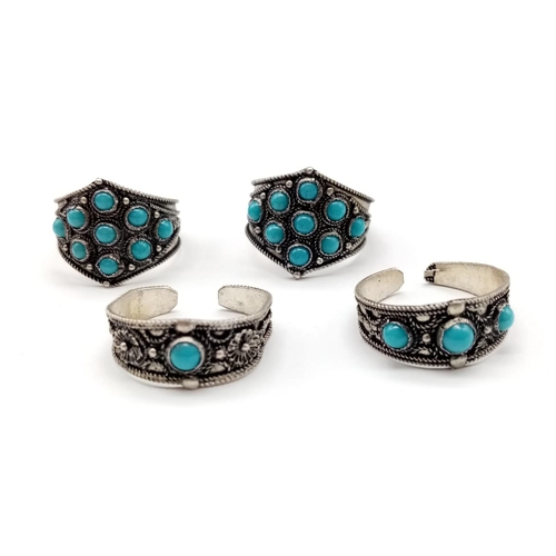 664 - 4x turquoise rings