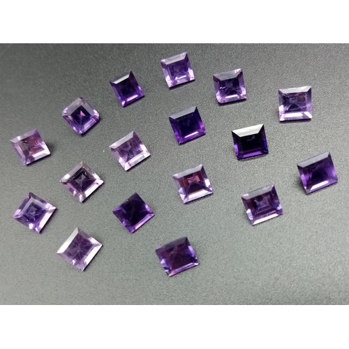 806 - Parcel of of 17 square cut amethysts total weight 16.07cts