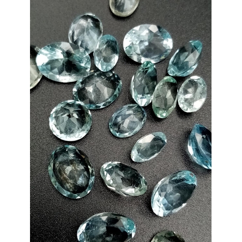 816 - A parcel of 20 oval cut aquamarine circa 20.67cts