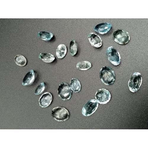 816 - A parcel of 20 oval cut aquamarine circa 20.67cts