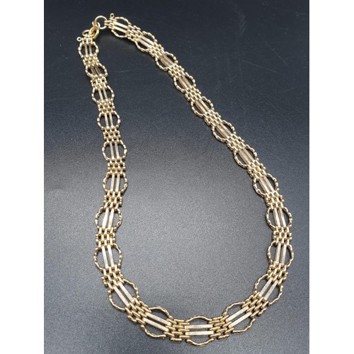 215 - 9ct yellow Gold Ornate NECK CHAIN.  weight 48.2g and 52 cm long