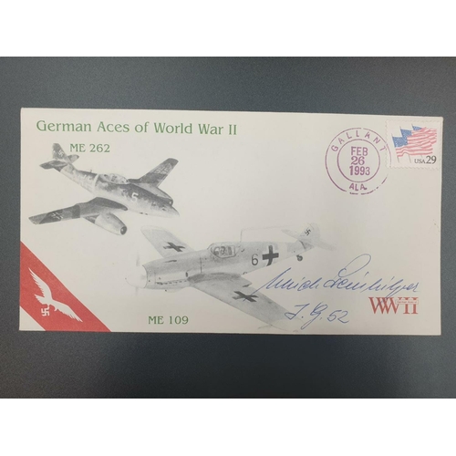 646 - A WW2 German Fighter Ace Signature. Signed by Ulrich Steinhilper, who fought and was shot down in Th... 