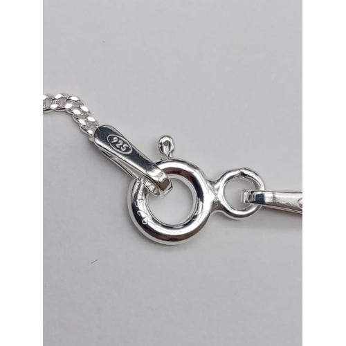 670 - Sterling silver stone set pendant necklace on sterling silver chain in presentation box