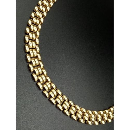 795 - A 9CT GOLD CHOKER STYLE NECK CHAIN BEING 40CMS LONG AND 1CM WIDE   23.5GMS